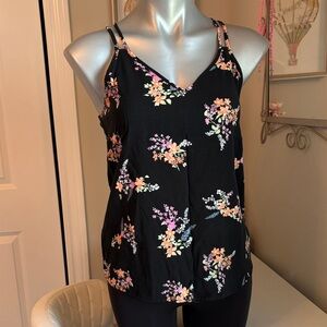 SO Black Floral Camisole Top